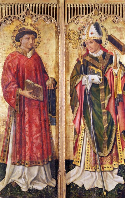 St. Stephen and St. Blaise, from the Altarpiece of Pierre Rup, c.1450 by Swiss School